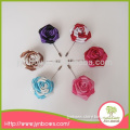 6 styles handmade satin ribbon rose flower bow brooch